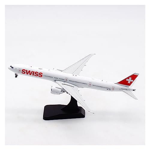 BMAONZ Kleinen Modellflugzeugen Druckguss im Maßstab 1 400 für Swissair B777-300ER HB-JNB, legierte Flugzeugmodellserie, Ornamente, dekoratives Spielzeug Miniatur Modelle von BMAONZ