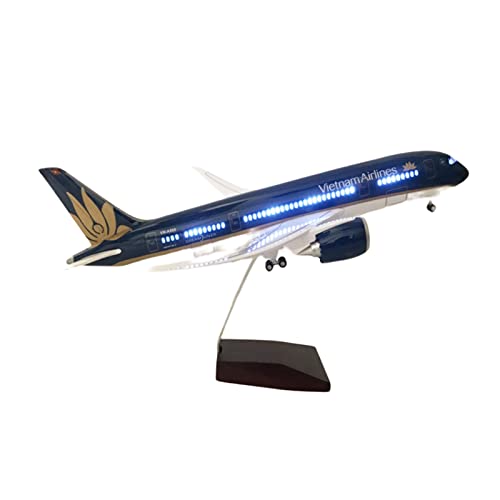 BMAONZ Kleinen Modellflugzeugen Für Vietnam Airlines B787 Sprachgesteuerte LED 46cm Luftfahrt Ornament Souvenir Geschenk Miniatur Modelle von BMAONZ