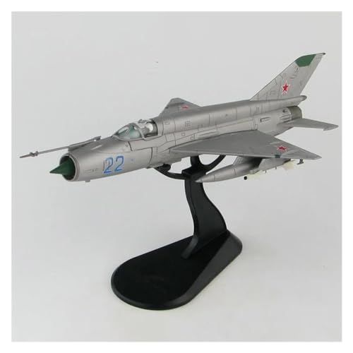 BMAONZ Kleinen Modellflugzeugen Maßstab 1 72 Für Sowjetische Luftwaffe MiG-21-Kampfflugzeug-Simulationsflugzeugmodell, Dekorative Spielzeug-Display-Sammlung Miniatur Modelle von BMAONZ