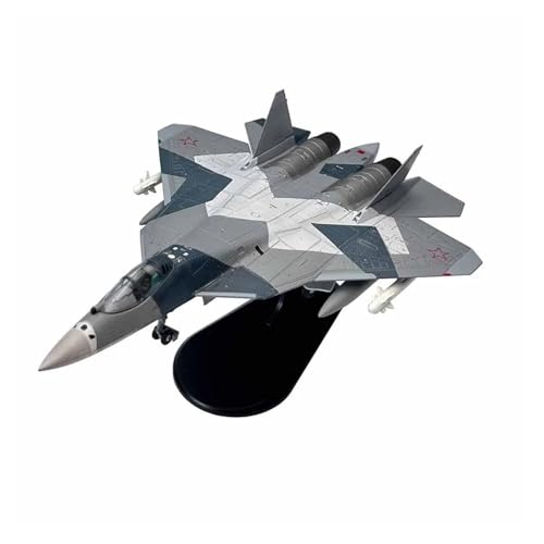 BMAONZ Kleinen Modellflugzeugen Maßstab 1:100 Für Das Russische Kampfflugzeug SU57 Suchoi SU-57, Metall-Militärflugzeug, Spielzeugmodell-Sammlung Miniatur Modelle(Gray) von BMAONZ