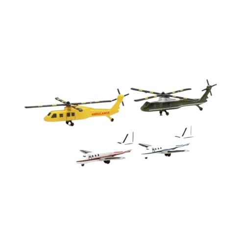 BMAONZ Kleinen Modellflugzeugen Maßstab 1:500 Für 4 Stück/Set Mini-Flugzeug-Modell, Spielzeug, Bizjet-Hubschrauber, Druckguss-Legierung, Sammlerflugzeug Miniatur Modelle von BMAONZ