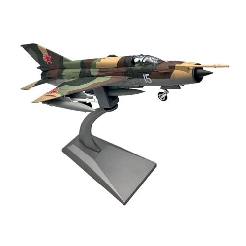 BMAONZ Kleinen Modellflugzeugen Maßstab 1:72 Für Sowjetisches Kampfflugzeug MiG-21 Fishbed, Flugzeug-Modellspielzeug Aus Metalldruckguss Miniatur Modelle von BMAONZ