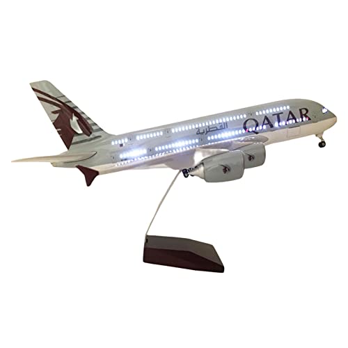 BMAONZ Kleinen Modellflugzeugen for Qatar Airways sprachgesteuertes LED-Metallflugzeugmodell 46 cm Luftfahrt-Sammlerstück Miniatur Modelle von BMAONZ