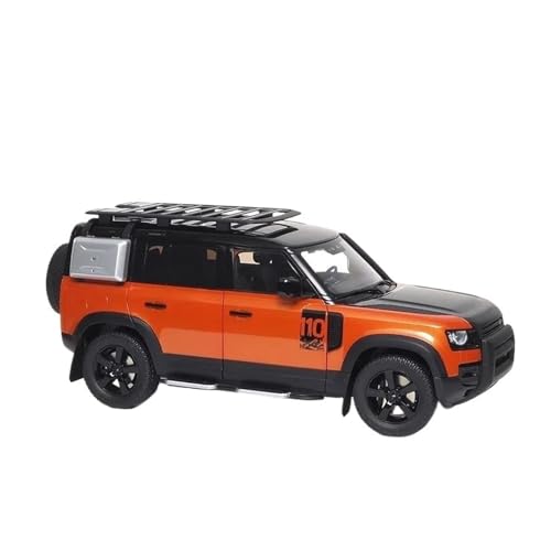 BMAONZ Miniatur Motorfahrzeug-Modelle 1/18 Für Land Rover Defender 110 90 SUV Fast Echtes Automodell Simulation Auto Modell Zimmer Autos Modell Junge Spielzeug Fertigmodell(Orange) von BMAONZ