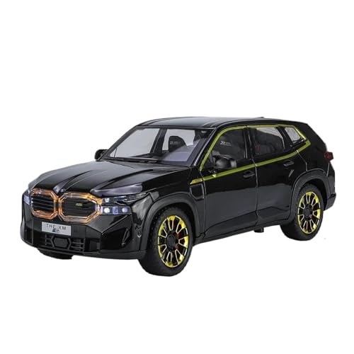 Miniatur Motorfahrzeug-Modelle 1/24 Für XM Legierung Automodelle Spielzeug Druckguss Geländewagen Mit Licht Sound Pull Back Funktion SUV Auto Spielzeug Fertigmodell(Black) von BMAONZ