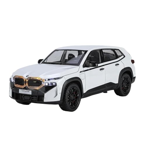 Miniatur Motorfahrzeug-Modelle 1/24 Für XM Legierung Automodelle Spielzeug Druckguss Geländewagen Mit Licht Sound Pull Back Funktion SUV Auto Spielzeug Fertigmodell(White) von BMAONZ