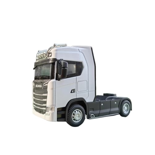 Miniatur Motorfahrzeug-Modelle 1/50 Für Legierung Diecast LKW Kopf Auto Modell Spielzeug Simulation Engineering Transport Fahrzeug Pull Container Kopf Fertigmodell(White) von BMAONZ