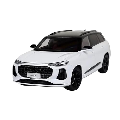 Miniatur Motorfahrzeug-Modelle 1:18 Für SAIC Audi Q6 2022 Light Edition Offroad-SUV Druckgusslegierung, Automodell Fertiges Emulationsautomobil Fertigmodell(White) von BMAONZ