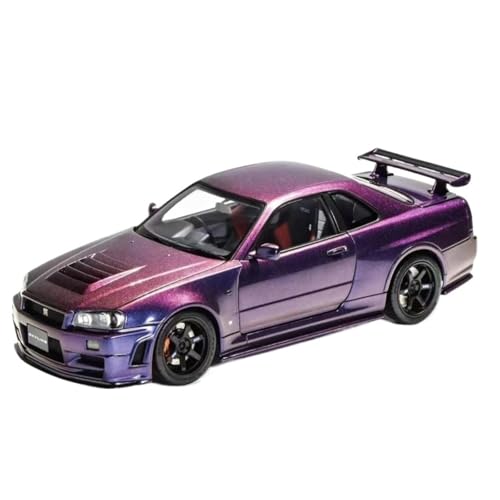 Miniatur Motorfahrzeug-Modelle 1:18 Für Skyline GTR R34 CRS Simulation Limited Edition All Open Alloy Metal Statisches Automodell Spielzeug Fertigmodell von BMAONZ