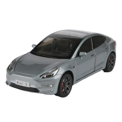 BMAONZ Miniatur Motorfahrzeug-Modelle 1:24 Für Tesla Model 3 Legierung Auto Modell Druckguss Metall Spielzeug Auto Modell Simulation Sound Und Licht Sammlung Fertigmodell(Blue) von BMAONZ