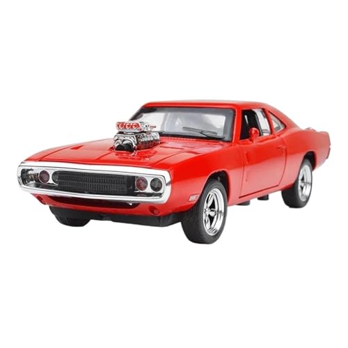 BMAONZ Miniatur Motorfahrzeug-Modelle 1:32 Für Simulation 1970 Dodge Charger Legierung Sportwagen Modell Sound Licht Zurückziehen Luxus Auto Spielzeug Ornamente Fertigmodell(Red) von BMAONZ