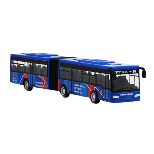 Miniatur Motorfahrzeug-Modelle 1:64 Für Alloy City Bus Modellfahrzeuge City Express Bus Doppelbusse Druckgussfahrzeuge Spielzeug Lustiges Rückzugsauto Fertigmodell(Blue) von BMAONZ