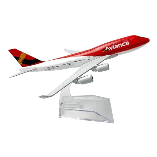 Kleinen Modellflugzeugen 16 cm Großes Rotes Flugzeugmodell Boeing Für B747-400-Modell, Flugzeugmodus Aus Legiertem Metall Mit Ausstellungsständer Miniatur Modelle von BMAONZ