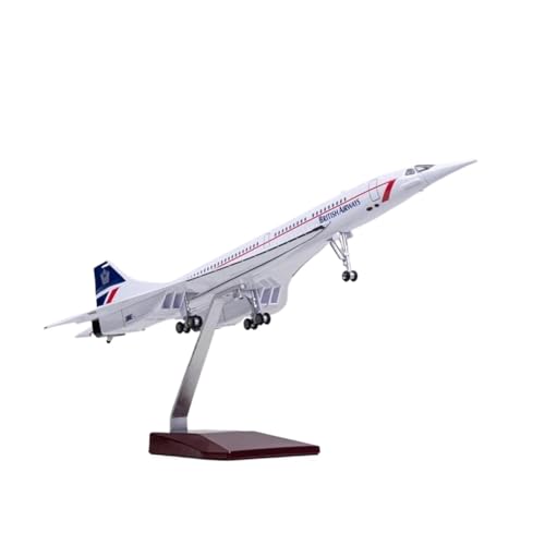 Kleinen Modellflugzeugen 50CM 1/125 Für Concorde Airline Flugzeug Harz Flugzeug Mit Lichtern Fahrwerke Modell Spielzeug Miniatur Modelle(with Light) von BMAONZ