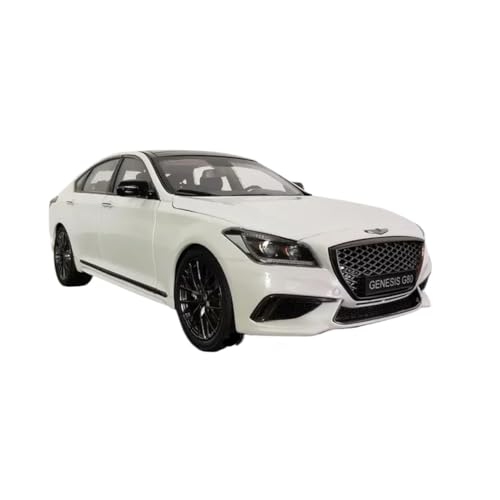 Miniatur Motorfahrzeug-Modelle 1/18 Für Genesis G80 Limousine Simulation Druckguss Legierung Auto Modell Sammlerstücke Boutique Ornament Display Fertigmodell(White) von BMAONZ