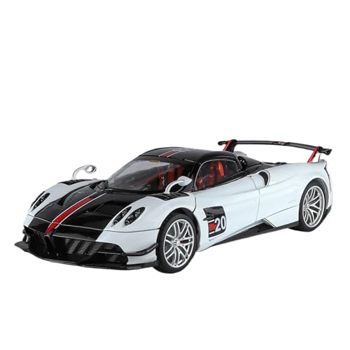 Miniatur Motorfahrzeug-Modelle 1/18 Für Pagani Alloy Sports Car Model Diecast Metal Car Vehicle Model Sound and Light Play Vehicle Fertigmodell(White) von BMAONZ