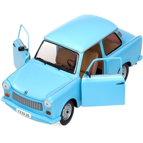 Miniatur Motorfahrzeug-Modelle 1/18 Für Trabant 601 Limousine Automodell Druckguss Metall Antikes Klassisches Auto Szene Dekoration Automodell Spielzeug Fertigmodell(Blue) von BMAONZ