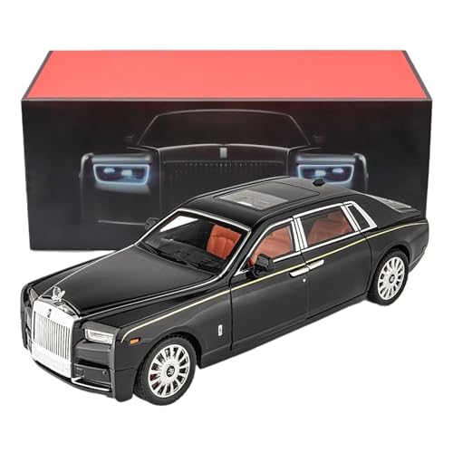 Miniatur Motorfahrzeug-Modelle 1:18 Für Rolls-Royce Phantom Modellauto, Zinklegierung, Zurückziehbares Spielzeug-Druckgussauto Mit Sound Fertigmodell(Black) von BMAONZ