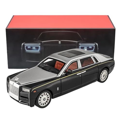 Miniatur Motorfahrzeug-Modelle 1:18 Für Rolls-Royce Phantom Modellauto, Zinklegierung, Zurückziehbares Spielzeug-Druckgussauto Mit Sound Fertigmodell(Silver) von BMAONZ