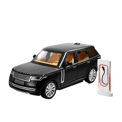 Miniatur Motorfahrzeug-Modelle 1:24 Für Range Rover Alloy Car Druckgussfahrzeuge Automodellsimulation Sound Und Licht Zurückziehen Autospielzeug Fertigmodell(Black) von BMAONZ