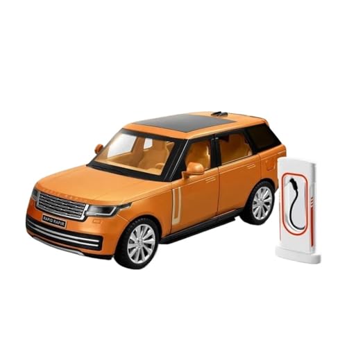 Miniatur Motorfahrzeug-Modelle 1:24 Für Range Rover Alloy Car Druckgussfahrzeuge Automodellsimulation Sound Und Licht Zurückziehen Autospielzeug Fertigmodell(Orange) von BMAONZ