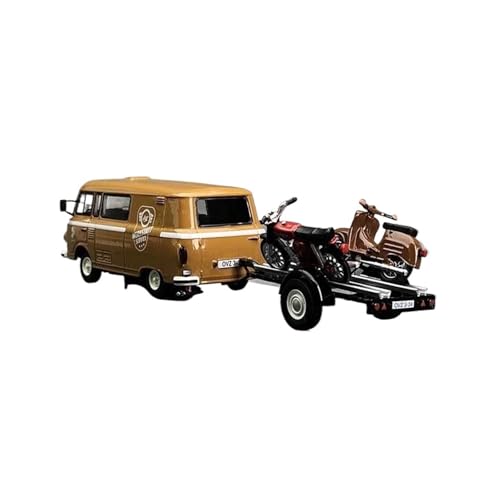 Miniatur Motorfahrzeug-Modelle 1:43 Für Barkas B1000 Camping Van Motorrad Druckguss Legierung Modell Spielzeug Fahrzeug Dekoration Sammlung Fertigmodell von BMAONZ