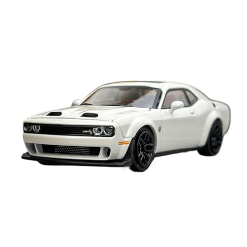 Miniatur Motorfahrzeug-Modelle 1:64 Für Dodge SRT Hellcat Muscle-Car Legierungsauto-Modellsammlung Spielzeugauto-Modell Miniatur-Automodelle Anzeige Fertigmodell(White) von BMAONZ