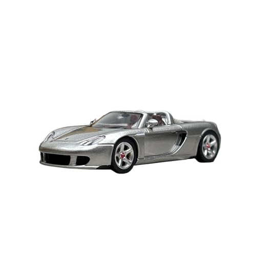 Miniatur Motorfahrzeug-Modelle 1:64 Für Porsche Carrera GT Cabrio Simulation Legierung Auto Modell Statische Dekoration Limousine Auto Modell Fertigmodell(Silver) von BMAONZ