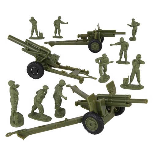 BMC CTS WW2 US Artillery 12 Stück OD Grün Miniatur Kunststoff Armee Zubehör von BMC Toys