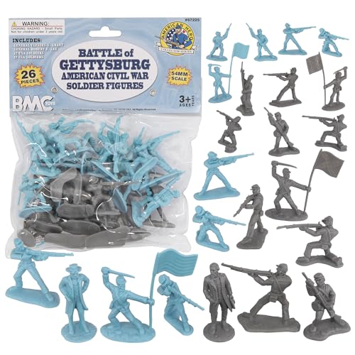 BMC Civil War Plastic Army Men - 26 Stück Battle of Gettysburg Soldatenfiguren von BMC Toys