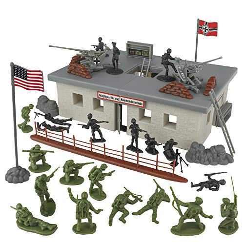 BMC WW2 Secret Stronghold – 36-teiliges Kunststoff-Armee-Spielset für Männer, deutsches Bunker-Spielset von BMC Toys