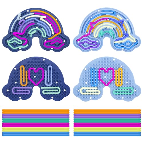 BMSQOFD Sensorik Activity Board ADHD Und Autismus, Doppelseitiges Sensorisches AktivitäTstafel für Kinder 3+ & Erwachsene zur Beruhigung, Angstzuständen,Stressabbau, Mit 24schnüRen (2 Stück) von BMSQOFD