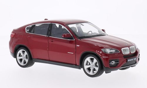 BMW X6, dkl.-rot , Modellauto, Fertigmodell, Welly 1:24 von BMW