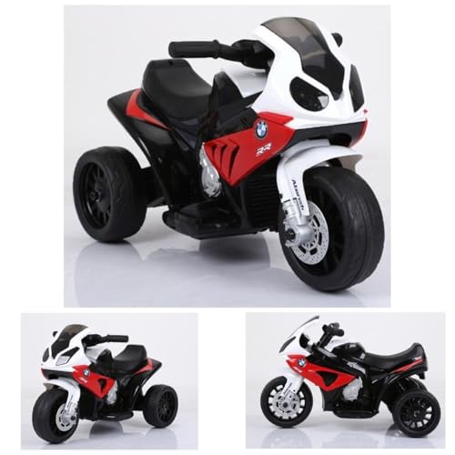 ES-TOYS Kinderfahrzeug - Elektro Kindermotorrad - Dreirad - Lizenziert von BMW - Modell 188 (Rot) von BMW