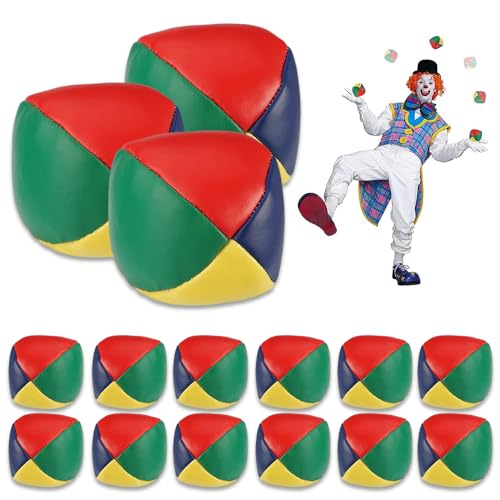 BNGXR Jonglierbälle, 15 Pcs Professionelle Jonglierbälle Strapazierfähigem Vierfarbig Freizeitsport Jonglierbälle Leicht zu Greifen Farbige Jonglierbälle für Persönlich Oder Mehrpersonenfähig von BNGXR