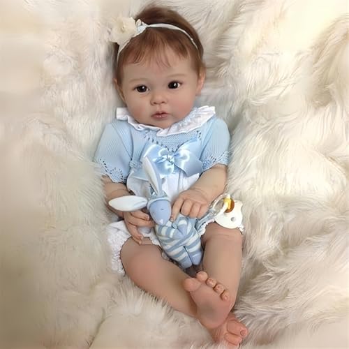 BNNPUU 20 Zoll Reborn Babys Mädchen Lebensecht Puppen Weich Vinyl Silikon Puppe Reborn Babypuppen Toddlers Dolls Wie EIN echtes Baby offene Augen von BNNPUU