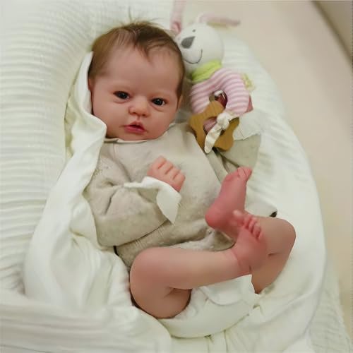 BNNPUU Reborn-Baby Puppen 48,3 cm Realistische Neugeborene Puppen Lebensechte Babypuppe Weicher Stoffkörper Reborn Kleinkindpuppen Real Life Babypuppen, die echte offene Augen aussehen von BNNPUU