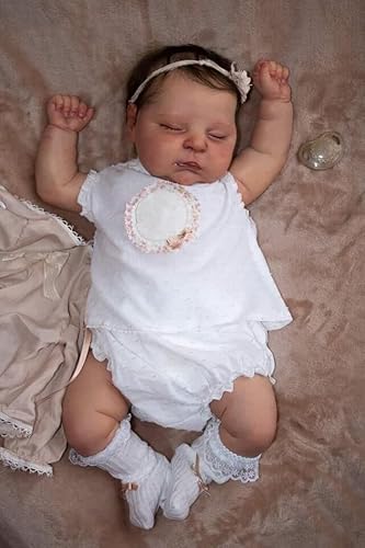 BNNPUU Reborn Baby Reborn Puppe Mädchen 19 Zoll handgefertigte lebensechte Babypuppen Mädchen weicher Stoffkörper wie EIN echtes Baby Wiedergeborener Mädchen von BNNPUU