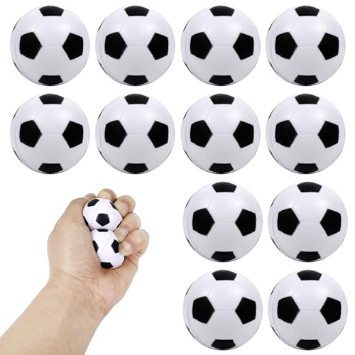 12 Stück Mini Softball Fußball, Mini Fußball, Mini Fußball Stressbälle, Fußball-Hüpfbälle, Mini Sportbälle, Mini Sportbälle Schaumstoffbälle Stressball, Mini Weiche Fußball, für Kinder/Erwachsene von BNOYONERAS