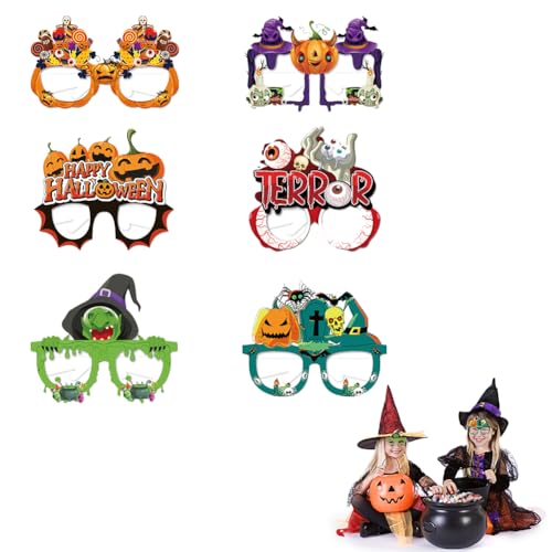 6PCS Halloween Partybrille,Halloween Party Brille Set,Halloween Papierbrille,Halloween Brille,Lustige Brillen Foto Requisiten,Halloween Lustige Party Brillen,Lustige Spaßbrillen für Halloween (Stil B) von BNOYONERAS