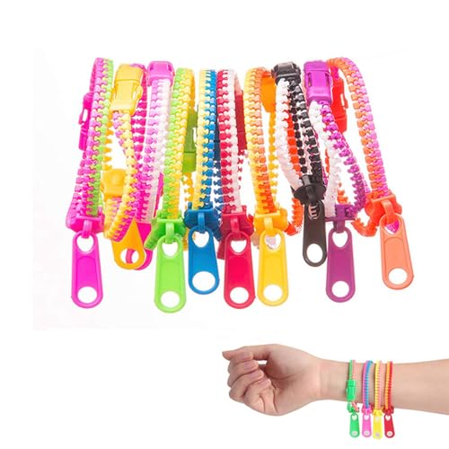 BNOYONERAS 30 Stück Bunte Reißverschluss Armbänder, Kinder Zip Freundschaftsarmbänder, Armbänder Kinder, Sensorisches Armband, Armband Zappeln Stressabbau Spielzeug für Partys Zeit zu töten von BNOYONERAS