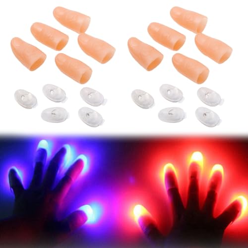 Daumenlichter Zauberdaumen Daumen Licht Daumenlichter Magie Magische Daumen Lichter Zauberfinger Leuchten Gefälschter Finger LED Magische Daumenlichter Led Fingerlichter für Zaubershows Partys 10PC von BNOYONERAS