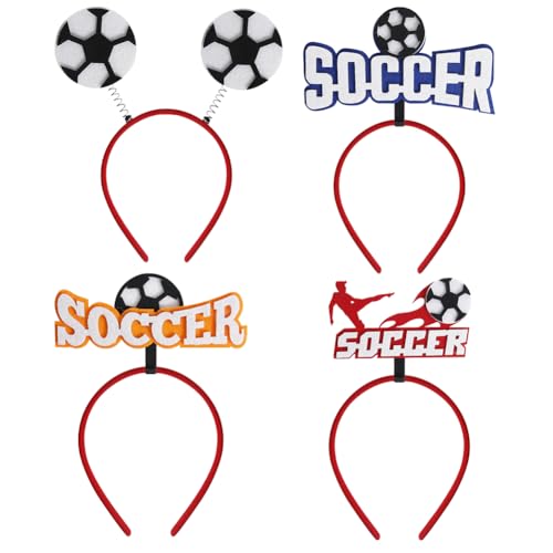 Filz Stirnband Fußball, 4 Fußball Haarband Decorations, Bar Club Party Dekoration Fußball Headband, Fußball Party die Europameisterschaft Foto Requisiten Party Deko, Booth Props Für Erwachsene Kinder von BNOYONERAS