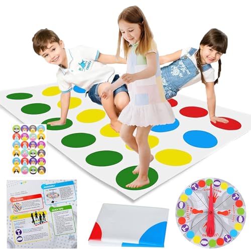 Twister Spiel Kinder Partyspiele für Kinder ab 6 Jahren Twister Für Kinder Und Erwachsene Twister-Spiel mit Spielmatte Gartenspiele, Familienspiel, Partyspiele, Lustiges Spiel Für Drinnen Und Draußen von BNOYONERAS