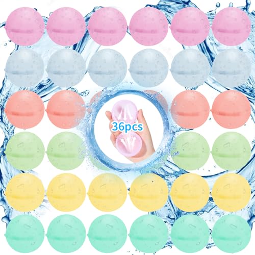 BNWRRCVKE Wasserbomben Selbstschließend, 36 Stück Wiederverwendbare Wasserballons Bomben, Selbstdichtend und Schnell Befüllbare Wasserbomben, Wasserbomben Silikon für Strand, Outdoor, Wasserpark BNWRRCVKE Wasserbomben Selbstschließend, 36 Stück Wiederverwendbare Wasserballons Bomben, Selbstdichtend und Schnell Befüllbare Wasserbomben, Wasserbomben Silikon für Strand, Outdoor, Wasserpark von BNWRRCVKE