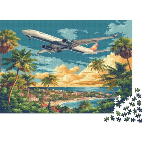 Airplane 1000 Stück Erwachsene Puzzle Spiele Entspannung und Intelligenz Puzzle für Familienspiel Geschenk Für Liebe Und Freund Nachhaltiges Holzpuzzle 1000 Stück (75 x 50 cm) von BOAHZCJEG