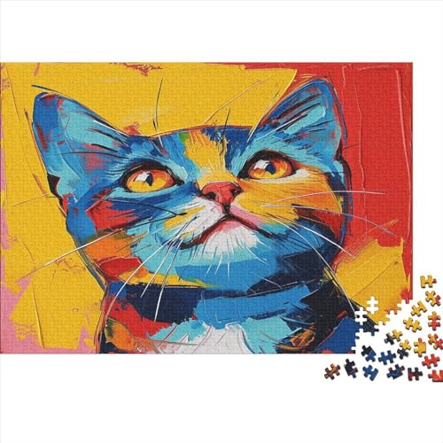 American Shorthair Cat Holzpuzzle 1000 Teile für Erwachsene anspruchsvolles Puzzle für Erwachsene Geschenk mit 1000 Teilen oder Ganzstück für Männer und Frauen 1000 Stück (75x50cm) von BOAHZCJEG