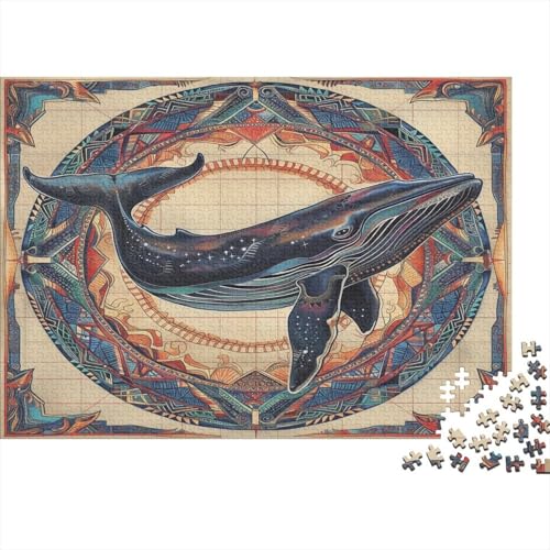 Art Whale Adult 1000 Puzzle 1000 Karton Puzzle Genuine Puzzle für Erwachsene und Jugendliche Puzzles-Liebhaber 1000 Teile (75 x 50 cm) von BOAHZCJEG