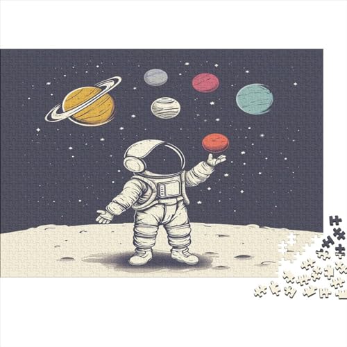 Astronaut Puzzle für Erwachsene 1000 Teile Lustiges 1000-teiliges Puzzle für Erwachsene geeignet für Erwachsene anspruchsvolles Puzzlespiel 1000 Stück (75 x 50 cm) von BOAHZCJEG