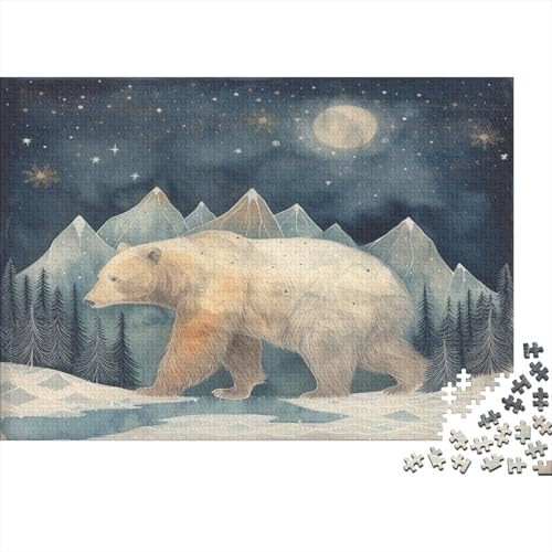 Brown Bear, Puzzle mit 1000 Teilen für Erwachsene, Holzpuzzle, 1000 Teile, Familienspiel, anspruchsvolles Puzzle, Wanddekoration, 1000 Stück (75 x 50 cm) von BOAHZCJEG